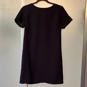 Lulus xs black shift dress, gold zipper